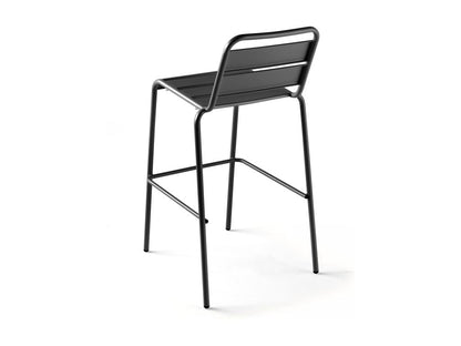 Anthracite metal high chair - Meublita