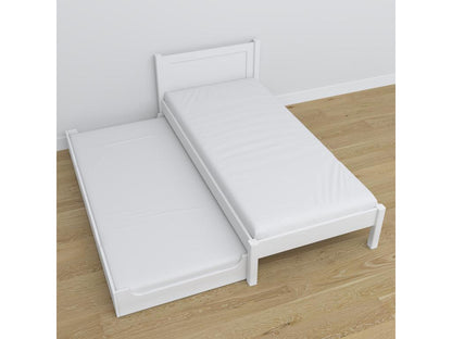 Wooden trundle bed N02 White 100x190