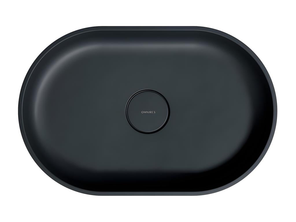 Meublita M countertop washbasin, Black, 55x36 cm