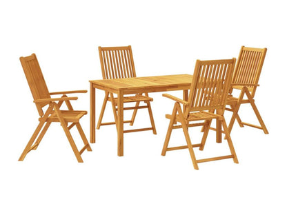 5-piece garden dining set, solid wood, Meublita