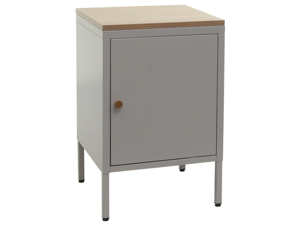 Vertchez-L84 bedside table - bedside cabinet/chest of drawers - metal 63x40x40cm - melamine - grey