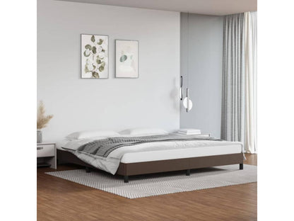 Brown faux leather bed frame (without mattress) 200x200 cm