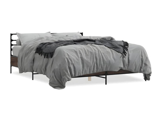 Bed frame without mattress, brown oak, 160x200 cm