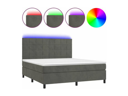 Meublita bed base with mattress and LED, Dark Grey, 180x200
