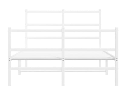 Metal bed frame without mattress and white bed legs, 120x190 cm