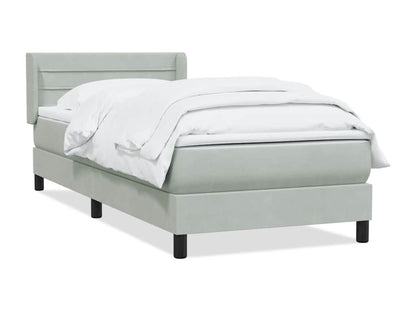 Meublita bed base and light grey 90x210 cm velvet mattress