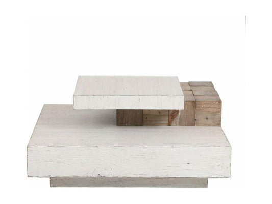 Square Coffee Table in White Wood - Meublita