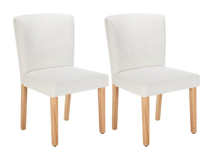 Set of 2 chairs in faux leather and rubberwood - White - Meublita