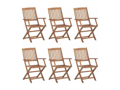 6-piece folding garden chairs with cushions, Meublita wood