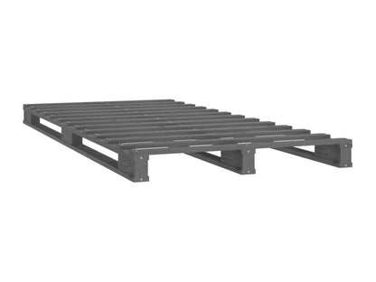 Grey pallet bed without mattress, 100x200 cm, solid wood