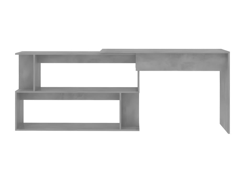 Corner desk, concrete grey, 200x50x76 cm, chipboard
