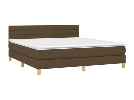 Upholstered bed base with mattress, dark brown, 160x200 cm