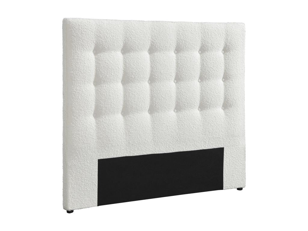 Upholstered headboard 140 cm - Bouclé fabric - White - Meublita
