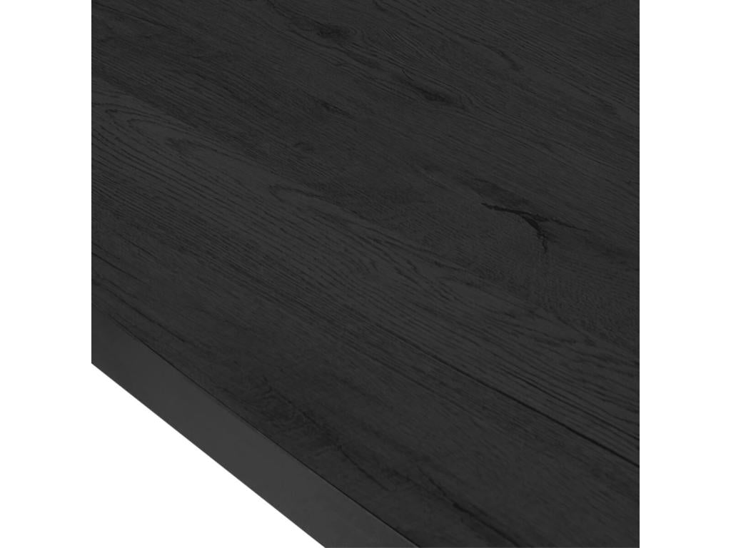 Meublita - Rectangular Table 230cm Black Wood Look Black Metal Star Base